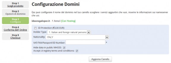 configura dominio su VHosting